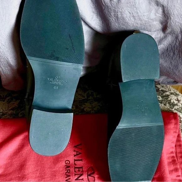 Valentino Black Over-the-Knee Leather Boots - Picture 3 of 5